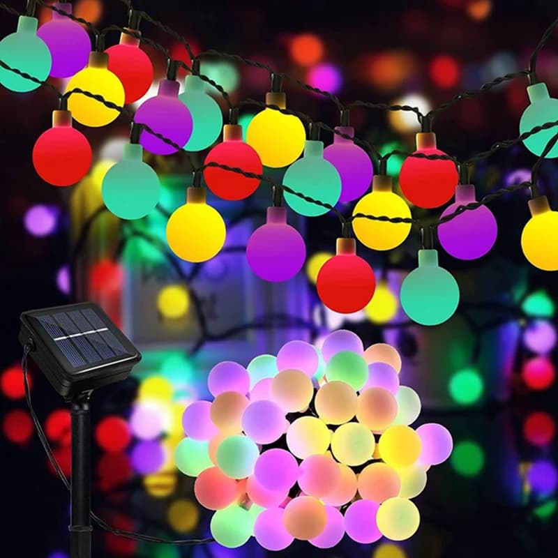 1 confezione di luci solari a forma di globo solare da giardino con luce a stringa solare 8 modalità impermeabili per le luci della decorazione di nozze all'aperto di natale in giardino