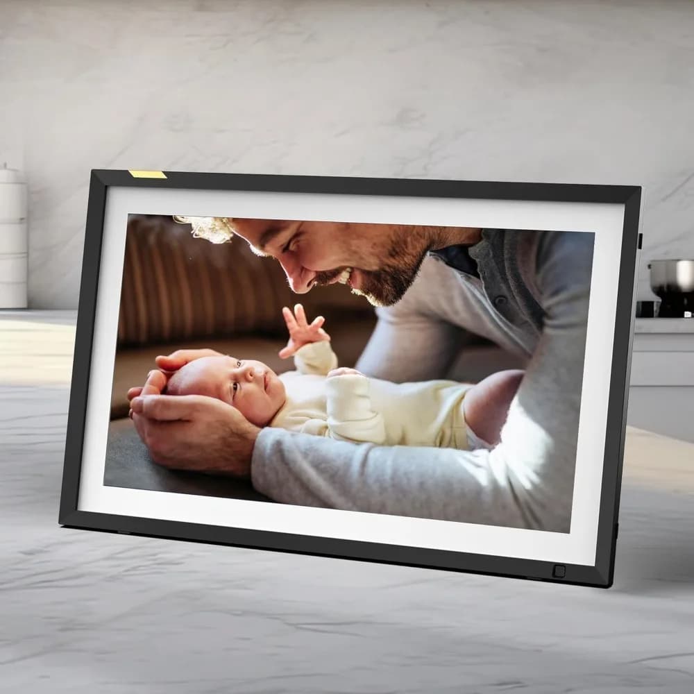 Cornice Digitale da 15,6 Pollici con WiFi e Schermo Touch per Arredamento da Giardino, Cornice Elettronica per Famiglie