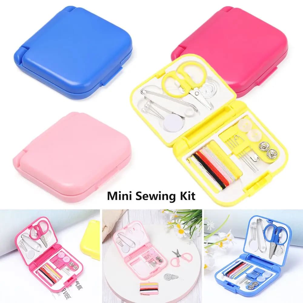 Mini Kit da cucito portatile da viaggio per la casa scatola per cucire Set di fili per aghi accessori per cucire fai da te