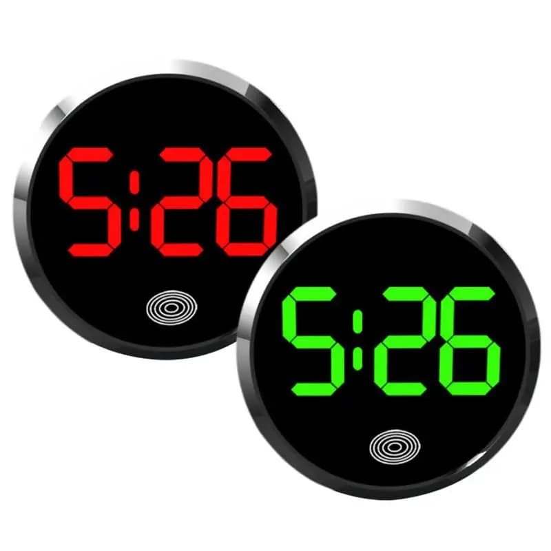 Orologio per auto Touch Luminoso Mini Automobili Orologio digitale adesivo interno Orologi digitali a LED Orologio con presa d'aria a LED con ornamento automatico