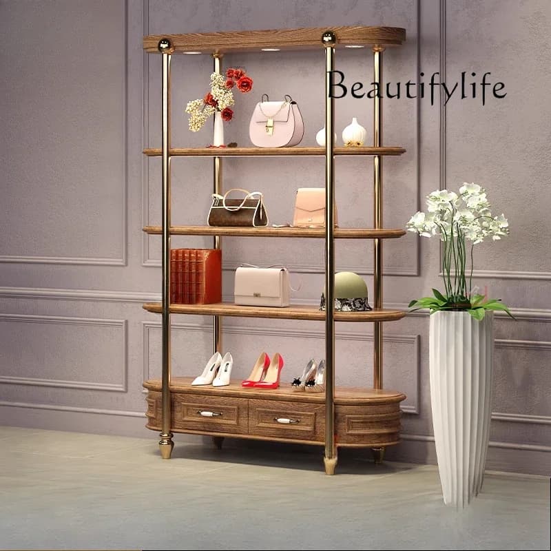 M Negozio di abbigliamento personalizzato medievale Boutique Display Borsa per scarpe Zhongdao Rack Espositore dal pavimento al soffitto Scarpiera per gioielli