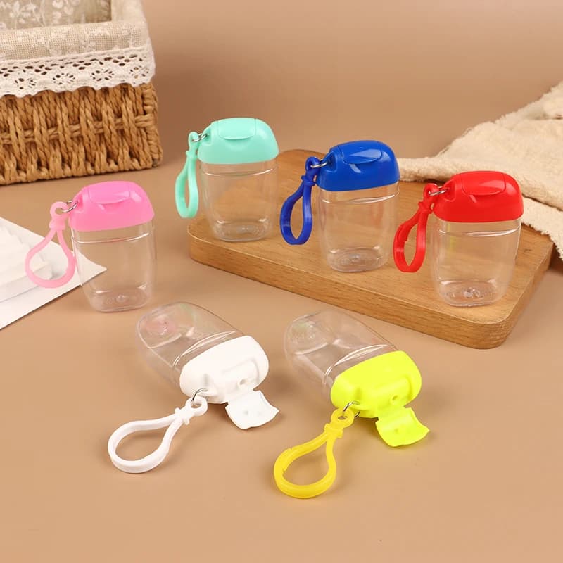 。 Nuovo Contenitore Portatile da 30ml con Gancio per Disinfettante Mani, Alcool, Cosmetici, Dispenser Mini Sapone da Esterno, Ricaricabile