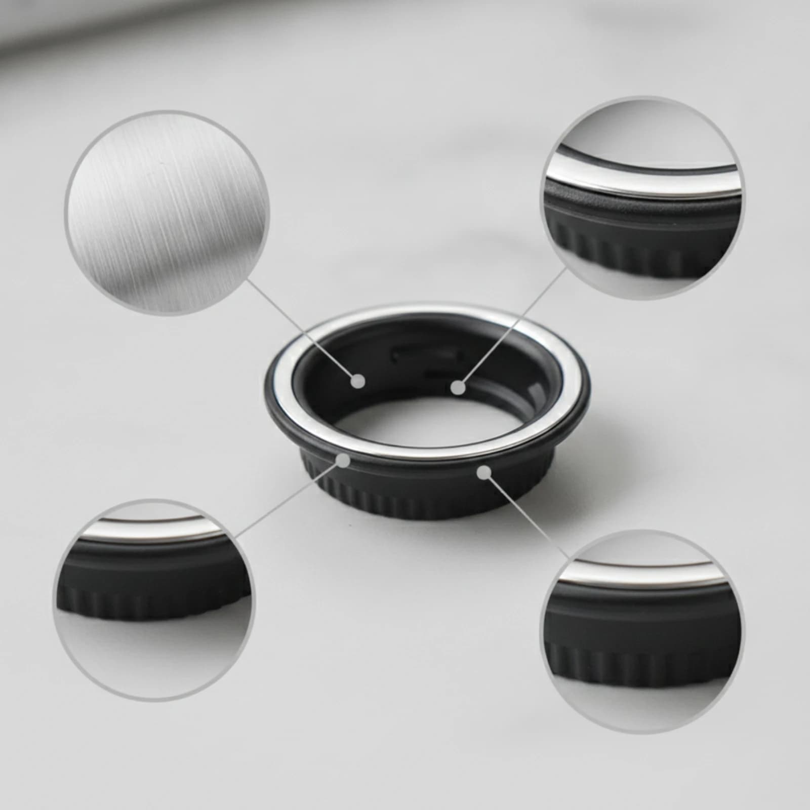 Push Start Button Bezel Ribbed Ignition Push Button Decorative Bezel Round Automotive for Car Enthusiasts, Dashboard
