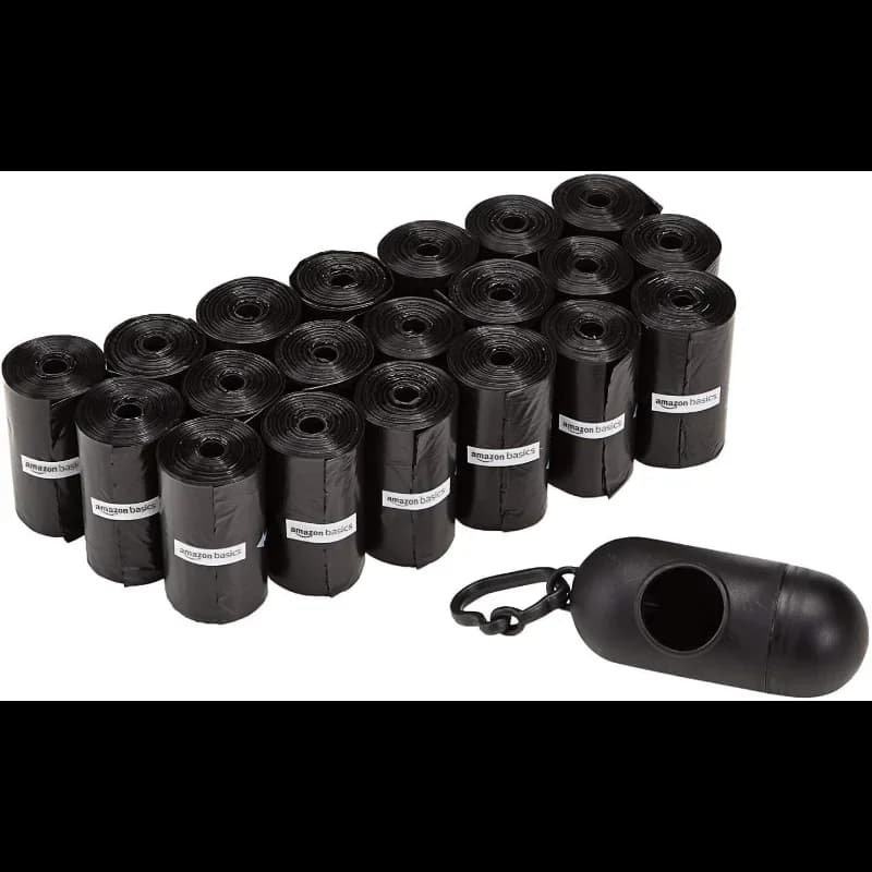 Sacchetti per cacca di cani con dispenser, 300 pezzi, migliorati per garantire la tenuta stagna, non profumati, include clip per guinzaglio