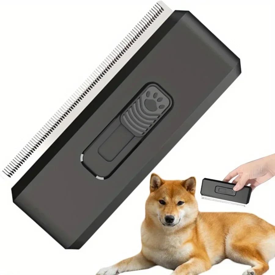 Pettine per toelettatura portatile per animali domestici Spazzola per toelettatura per animali da viaggio Spazzola per spargimento retrattile con denti densi Strumento per toelettatura animali domestici per la casa