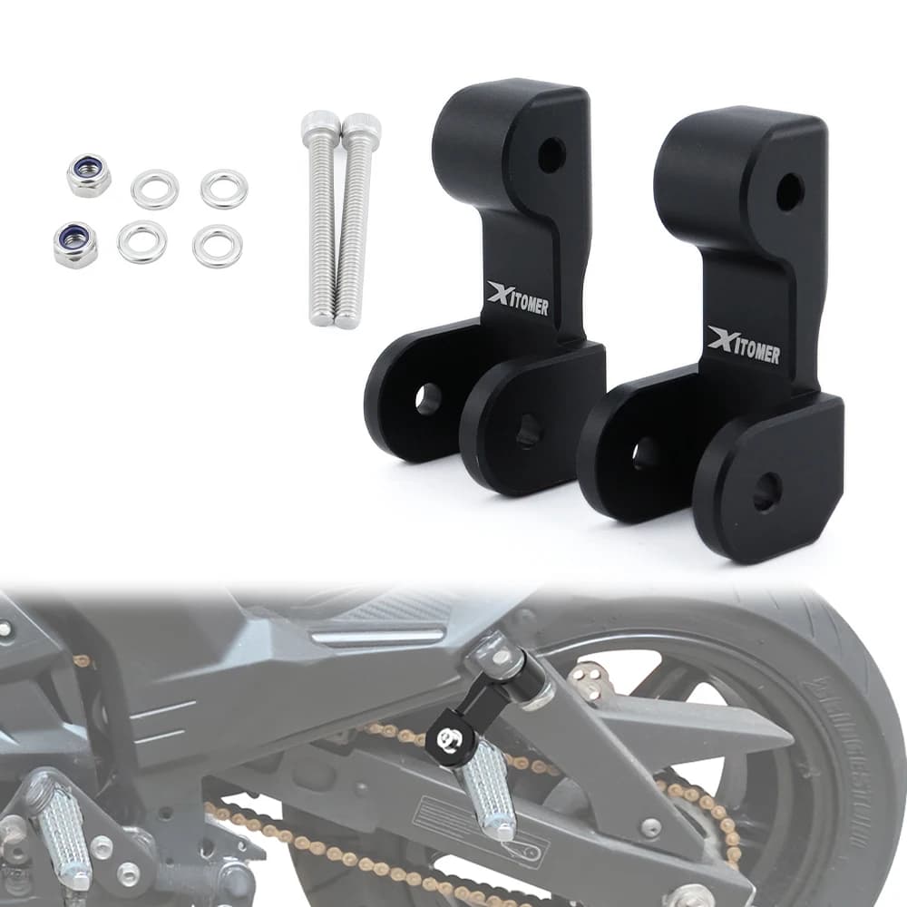 Pedane Passeggero Moto con Staffa di Abbassamento Posteriore Compatibili con Kawasaki Z125 Pro Versys-X 300 2017-2025 Z250SL 2014-2018