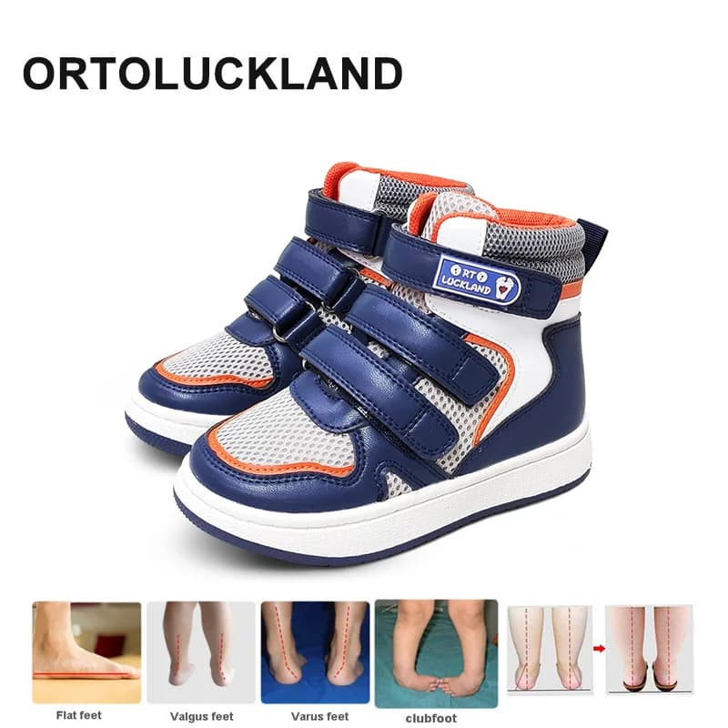 2022 estate ragazzo scarpe da ginnastica bambino bambino scarpe ortopediche per bambini supporto alla caviglia in pelle antiscivolo sportivo stivale da corsa Size24-36