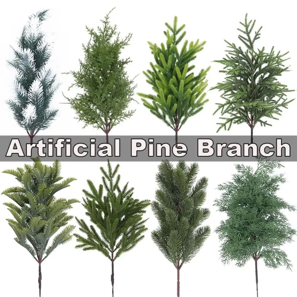 Green Artificial Pine Tree Christmas Tree Do-it-yourself Cypress Leaves Party Supplies Home Decoration Green Plant Realistic