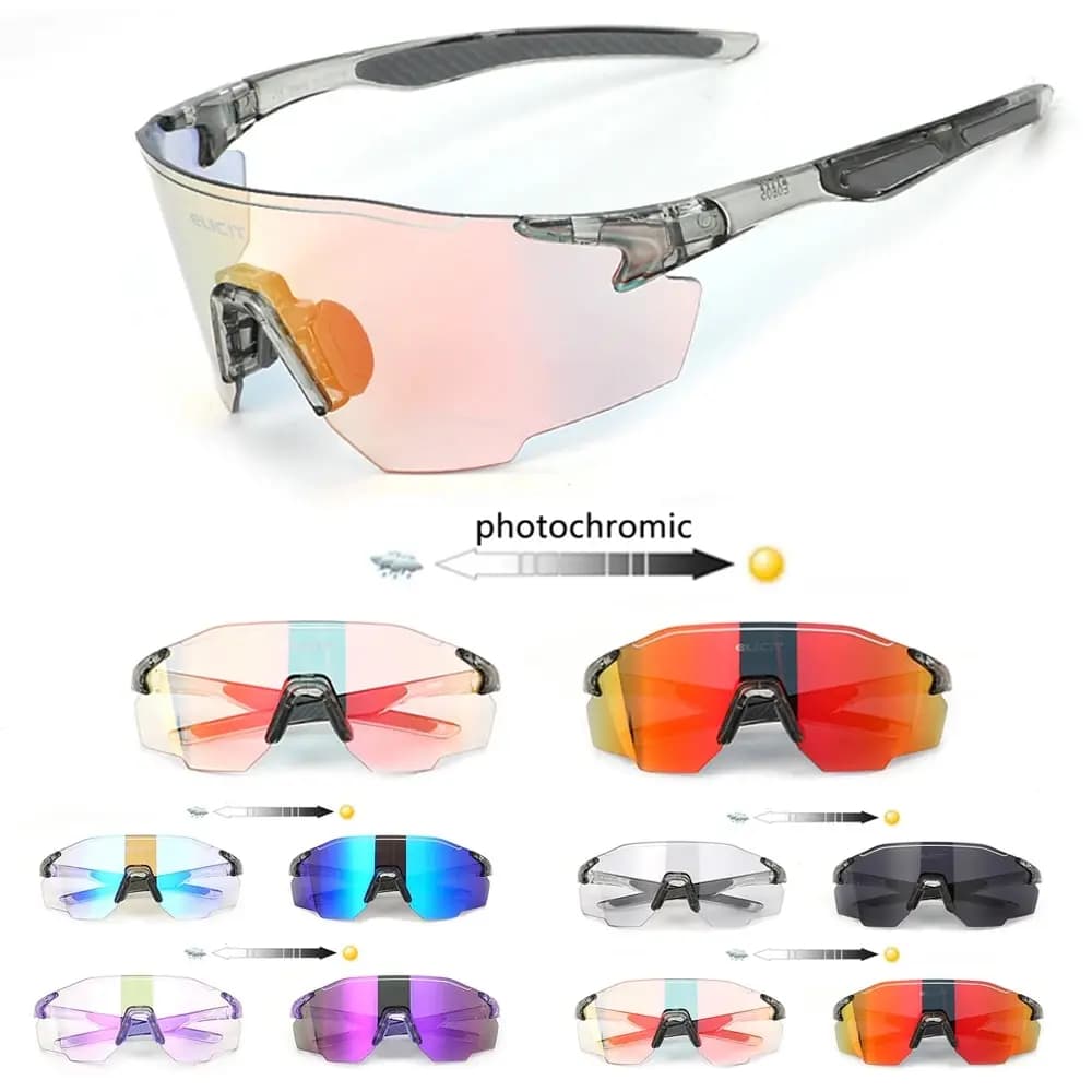ELICIT Nuovi occhiali da ciclismo polarizzati fotocromatici Uomo Donna Occhiali da bici UV400 Occhiali da sole HikingMTB Occhiali da bicicletta da strada