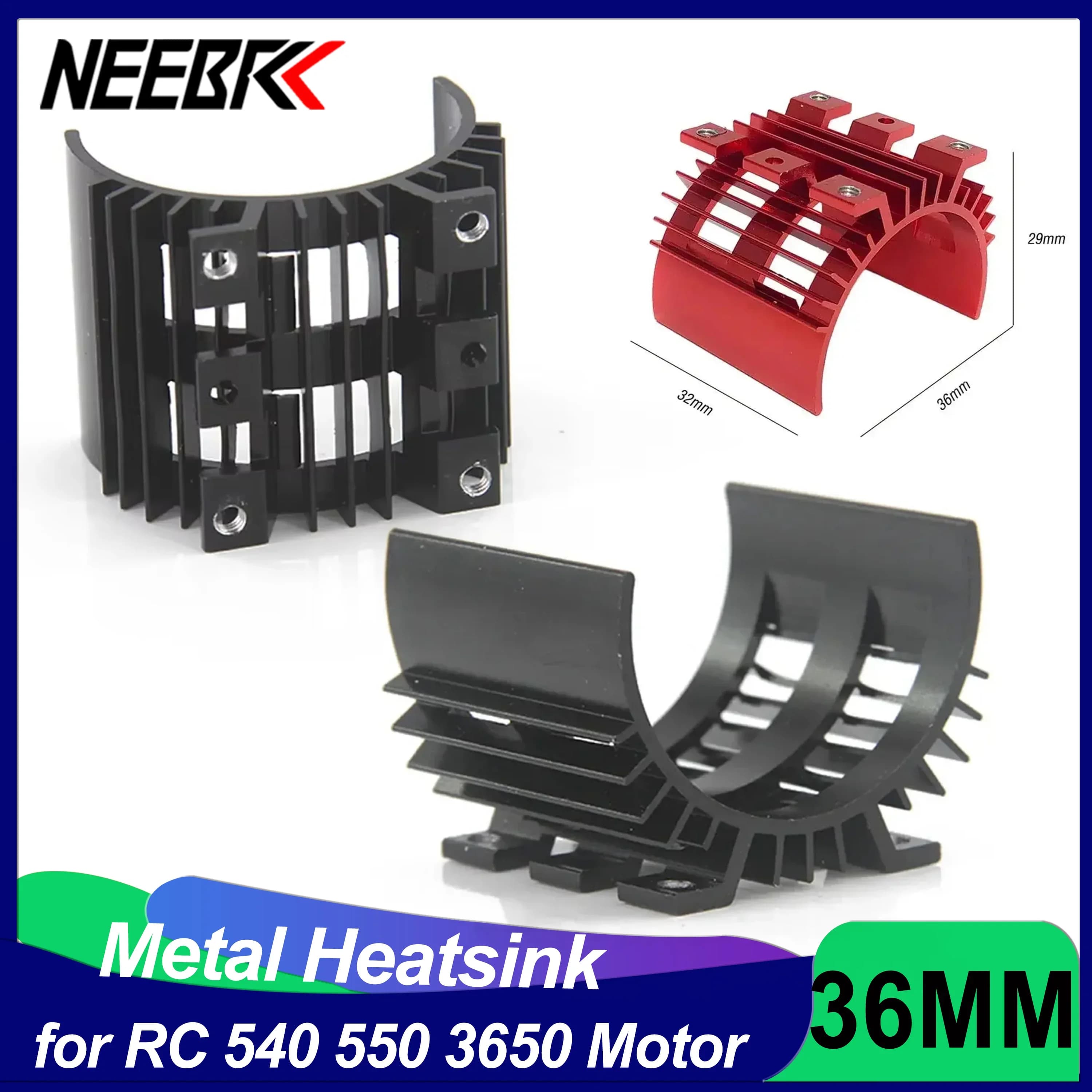 NEEBRC 36mm Metallo Dissipatore di Calore Copertura di Raffreddamento per 1:10 RC Auto Crawler Axial HSP Traxxas 540 550 3650 3660 3670 3674 Parti di Motore