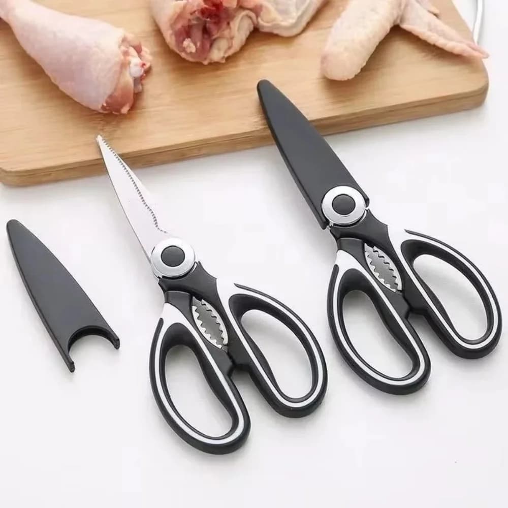 Forbici da Cucina in Acciaio Inossidabile Affilate Antiruggine Multiuso per Verdure Pollo Pesce Alimenti Utensile Manuale