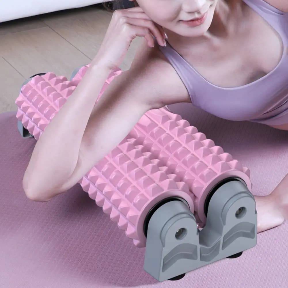 Double Pipe Suction Cup Foam Roller Large Load Bearing Stable Muscle Relaxation Roller Thickened Non-Slip