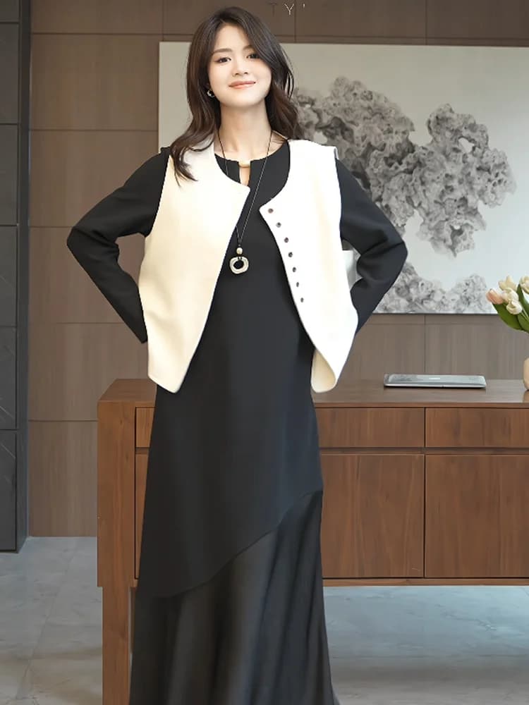 Fashionable Loose Fit Design Sensation Suit Jacket plus Size Women's Vest Spring City Commute Style Breathable Thin Polyester