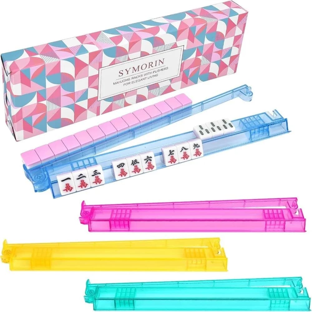 New Non-Slip Mahjong Tile Rack Crystal Clear Sturdy Mahjong Racks Eleagnt Gift Packaging Durable Mahjong Ruler Family Gathering