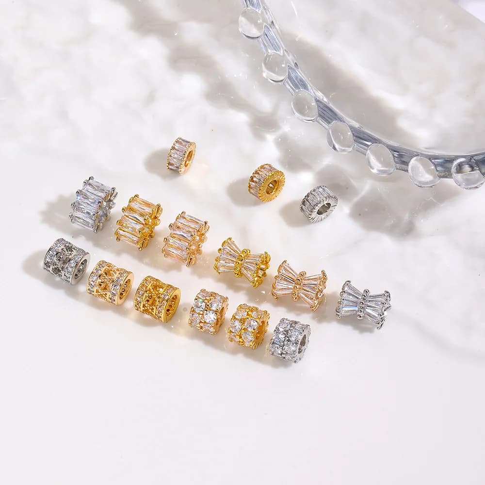10 copper spacer beads handmade loose beads DIY bracelet necklace crystal pearl spacer beaded jewelry accessories material