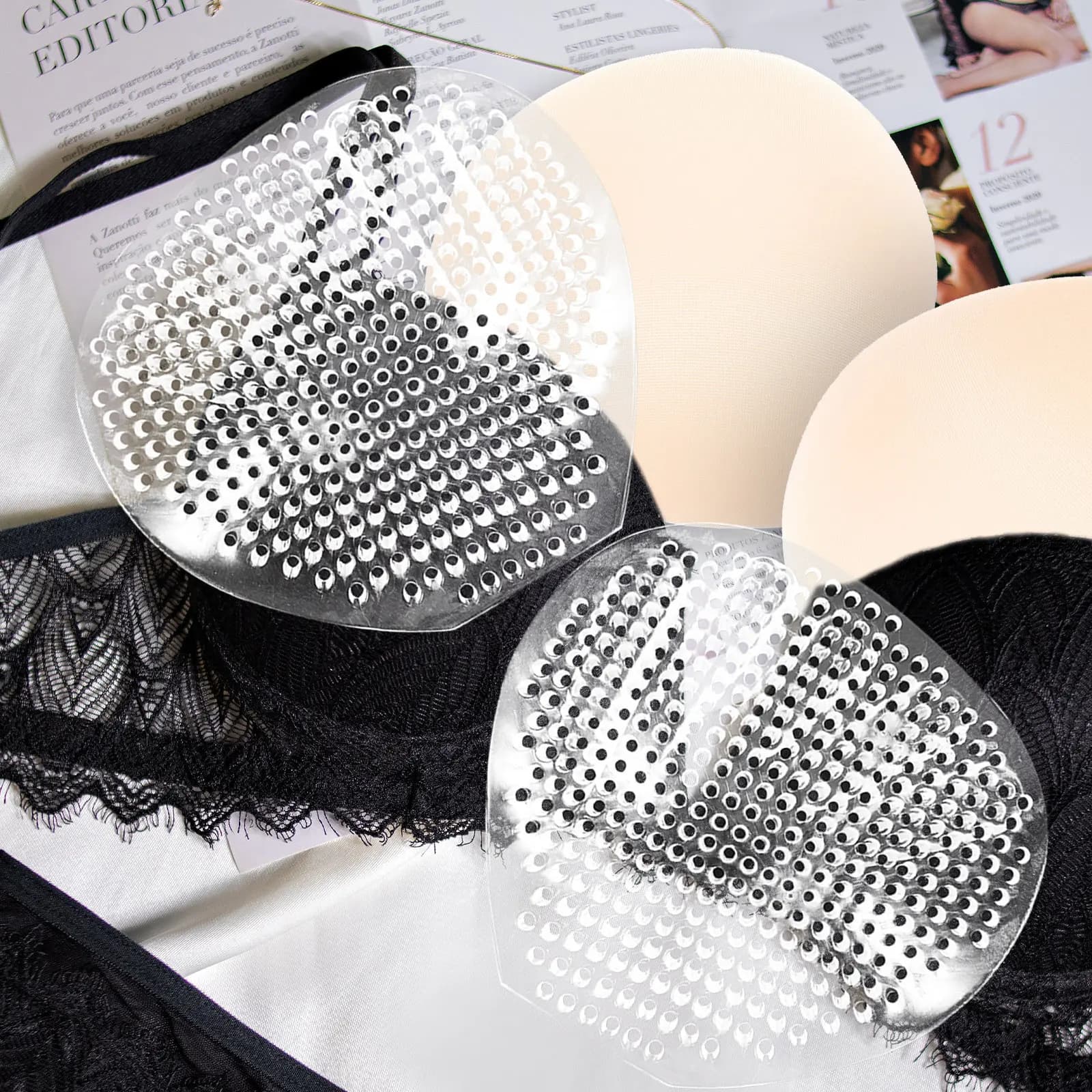 1Pair Silicone Bra Pads Inserts Lift Enhancers for Underwear Vest Bra Swimsuit Dress Corset Washable Reusable Perforated