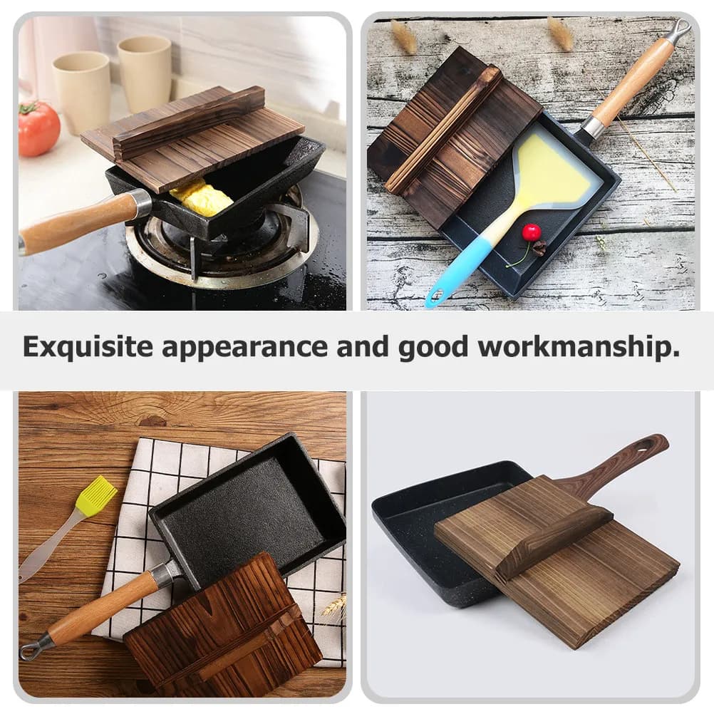 Japanese Style Rectangular Wooden Pot Lid for Wok Saucepan Fry Pan Camping Cooking Tool Anti Overflow Moisture Retaining Home