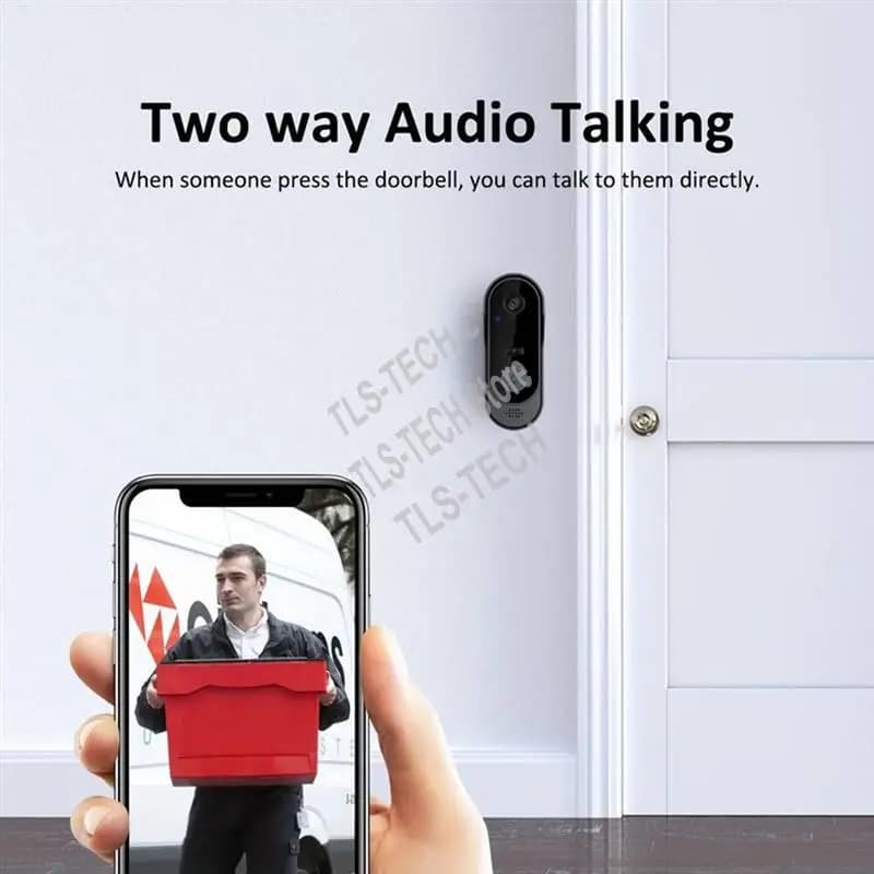 Telecamera per campanello WiFi con rilevamento del movimento per visione notturna e videochiamata remota per visore spioncino per porta dell'appartamento domestico-PZZW