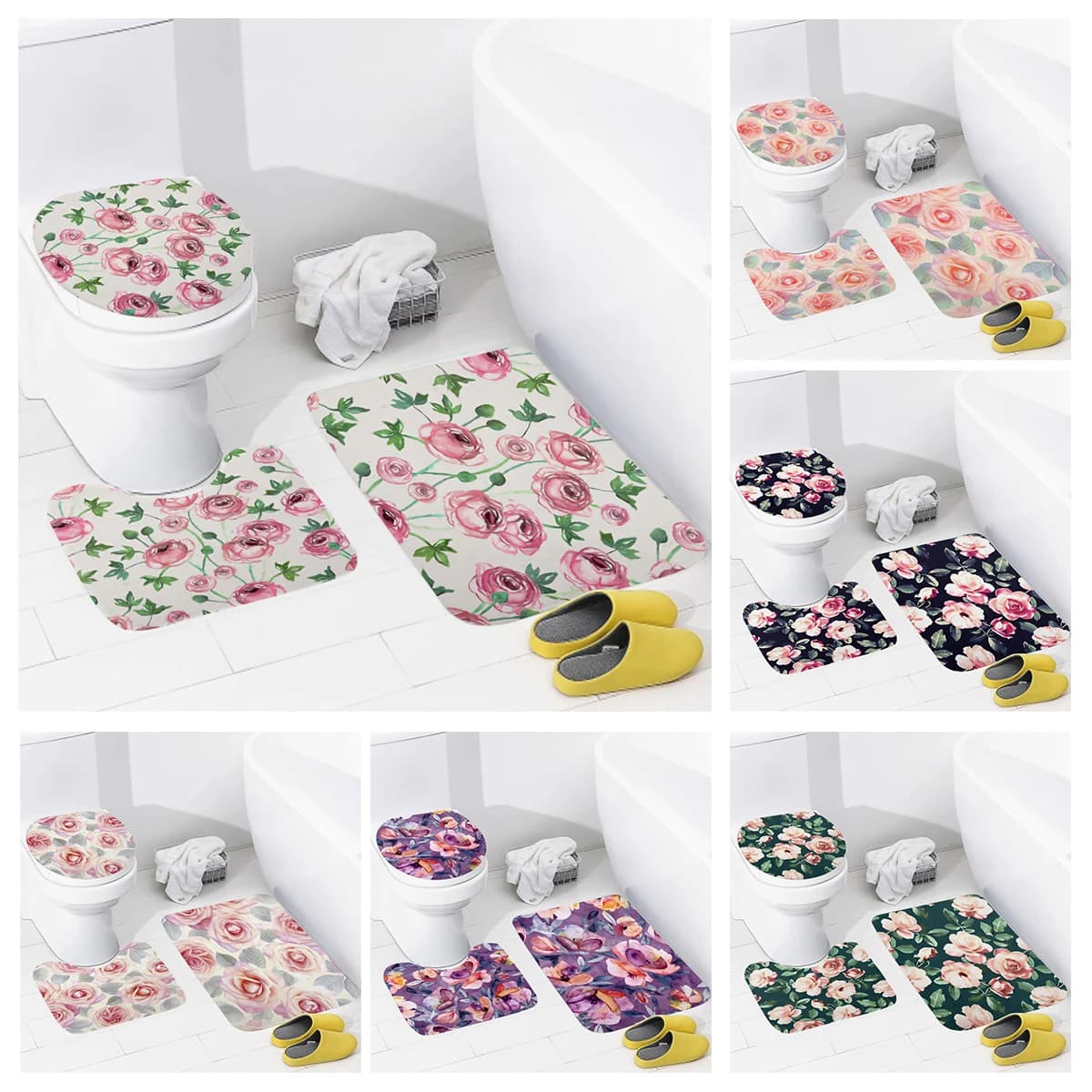 Tappetini per bagno di casa tappetino per piedi da bagno in stile animale accessori moderni tappeto tappetino per wc vasca da bagno tappeto antiscivolo pianta da catton