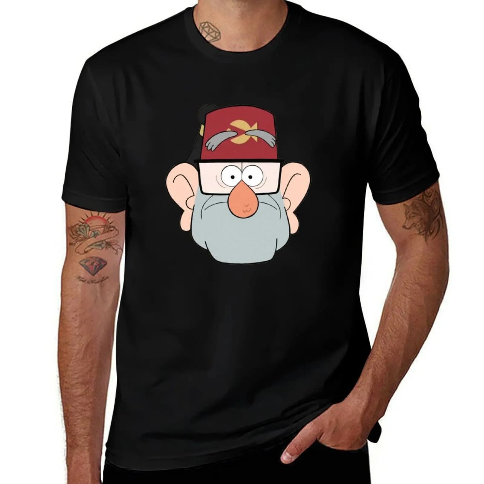 Stan Pines Paper Fez Face Mask T-Shirt Basic Lightweight Short Sleeve Tee