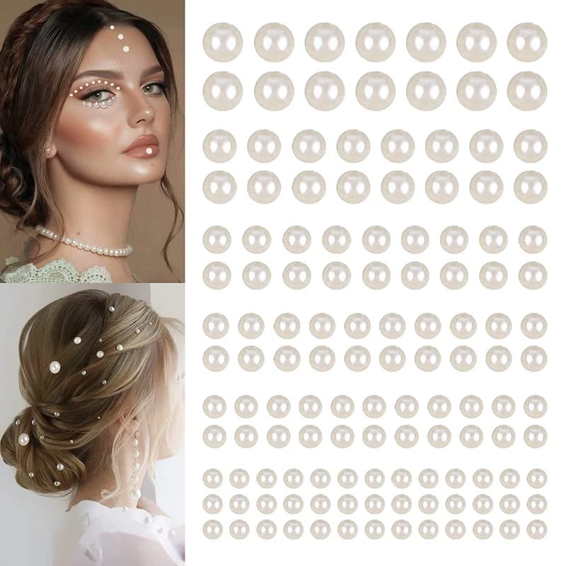 Adesivi 3D per Occhi con Perle, Decorazioni per Unghie, Diamanti per Viso e Corpo, Sopracciglia, Tatuaggi Fai-da-Te per Trucco e Bellezza
