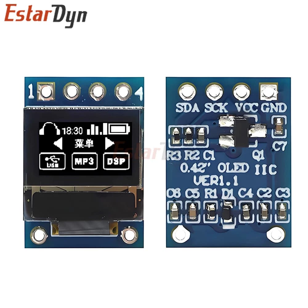 OLED Display White Estardyn 0.42 SSD1306 72x40, I2C SPI Interface Module for Arduino Raspberry Pi DIY