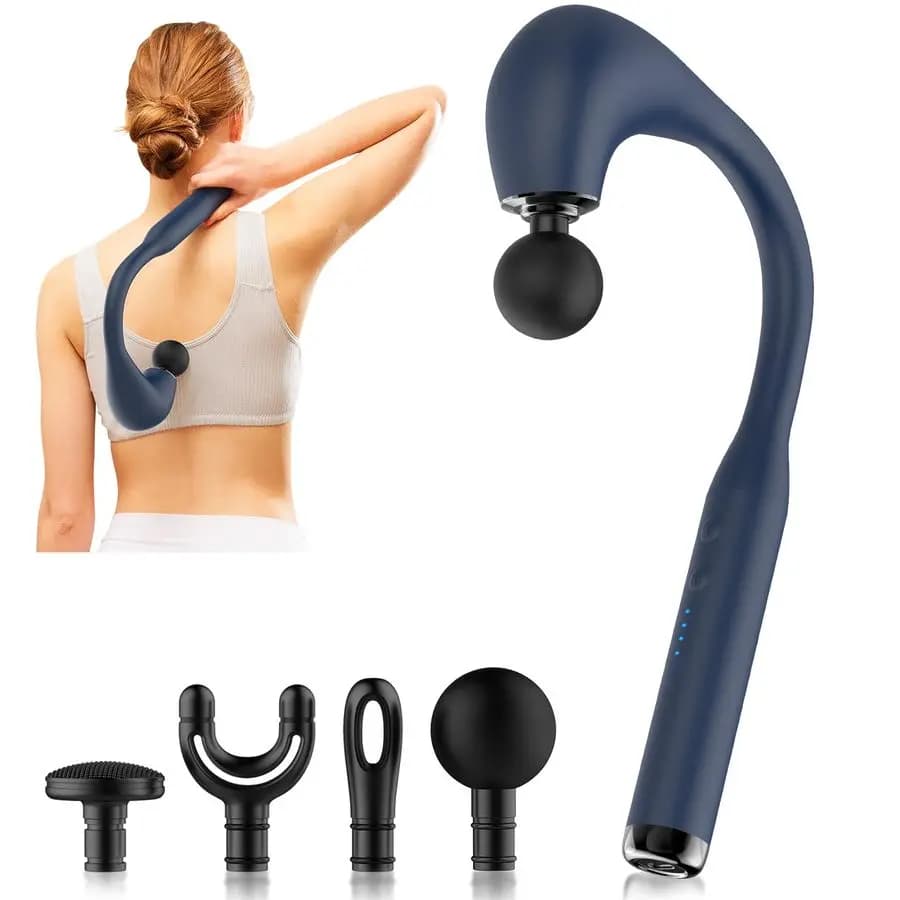 Massage for Textiles U-shaped wallpapers with Extended Handle, Collo, Spalle and Gambe Massage, Dark Blue