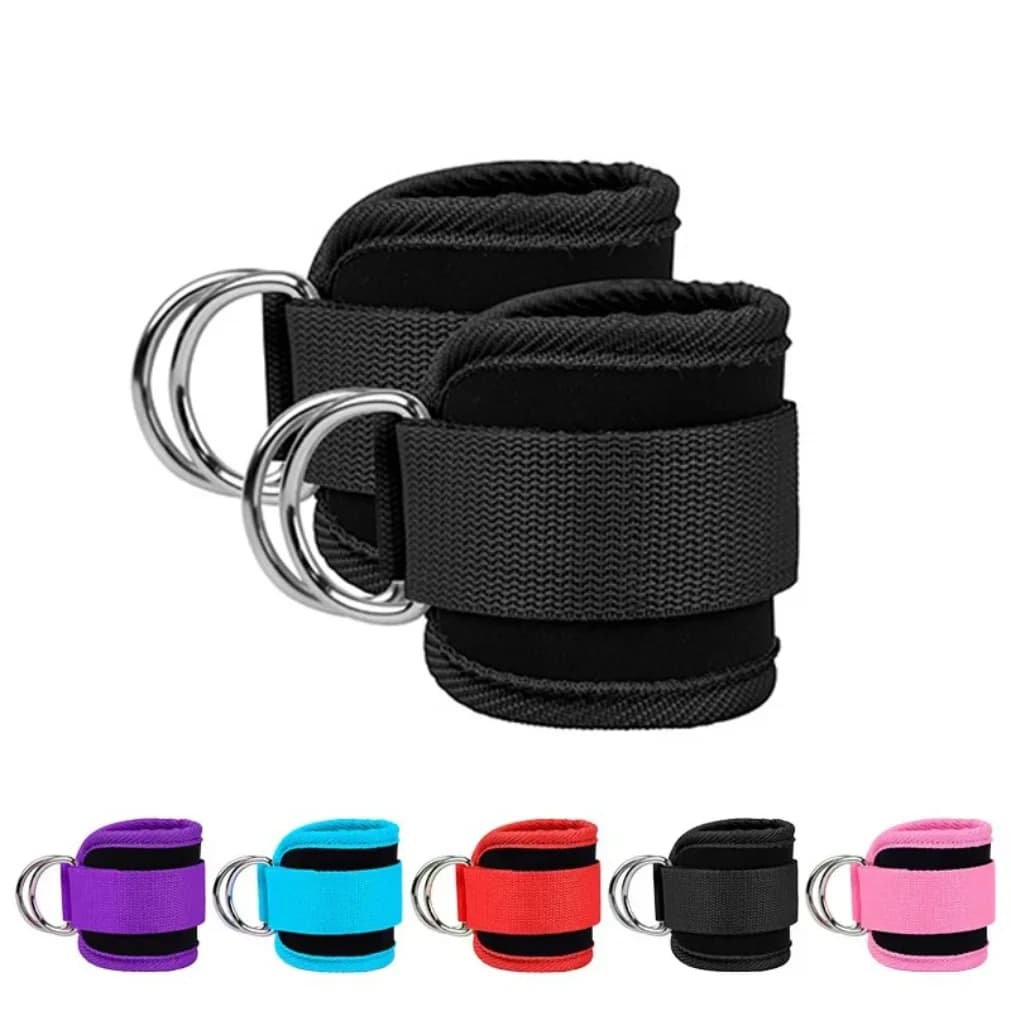 1PC regolabile D-Ring caviglia polsini cinturino imbottito supporto allenamento in palestra Kickback per cavo macchina gambe glutei esercizi