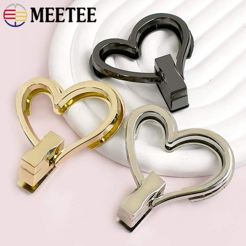 1-5 pezzi fibbie in metallo borsa twist turn lock borsa cuore serrature girevoli chiusura borsa decorazione pulsante di chiusura accessori hardware fai da te