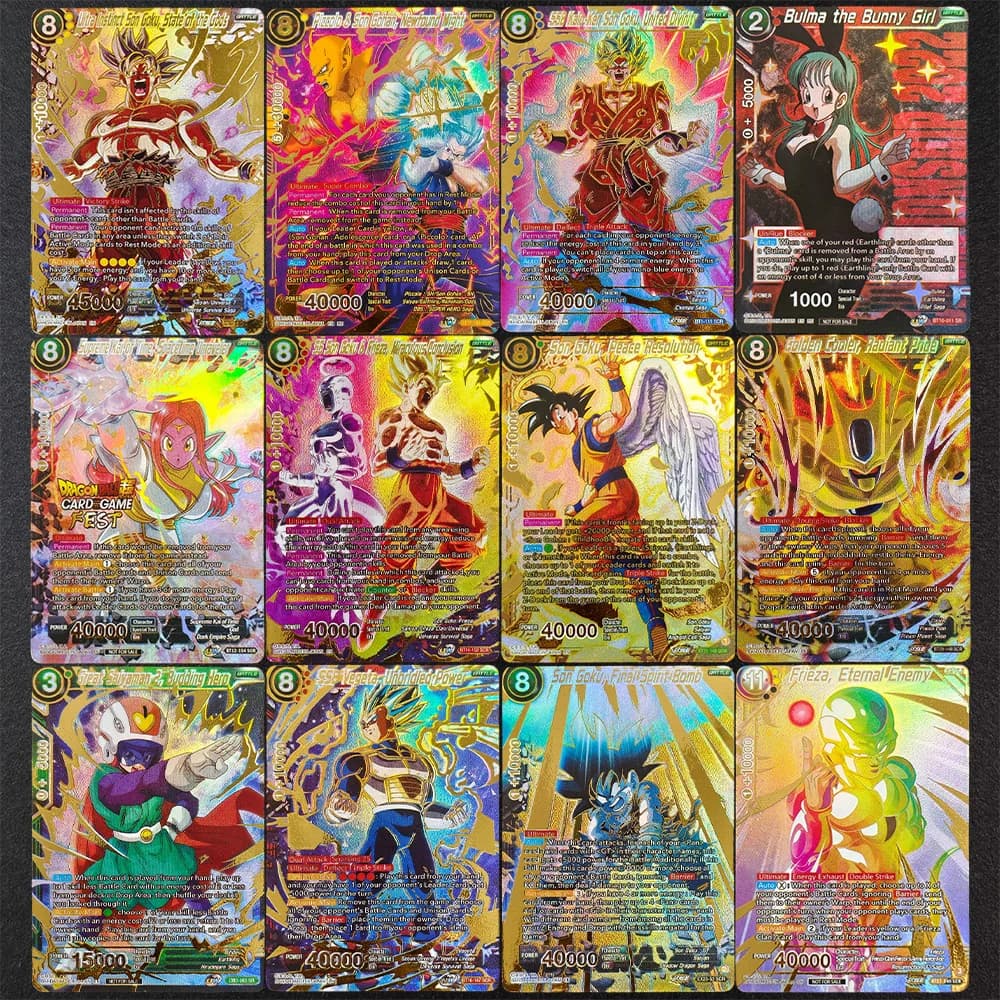 Carte da Gioco DIY Dragon Ball in Inglese: Son Goku, Peace Resolution, BT21-148, SSB Vegeta, Frieza, Piccolo, Bulma, Great Saiyaman