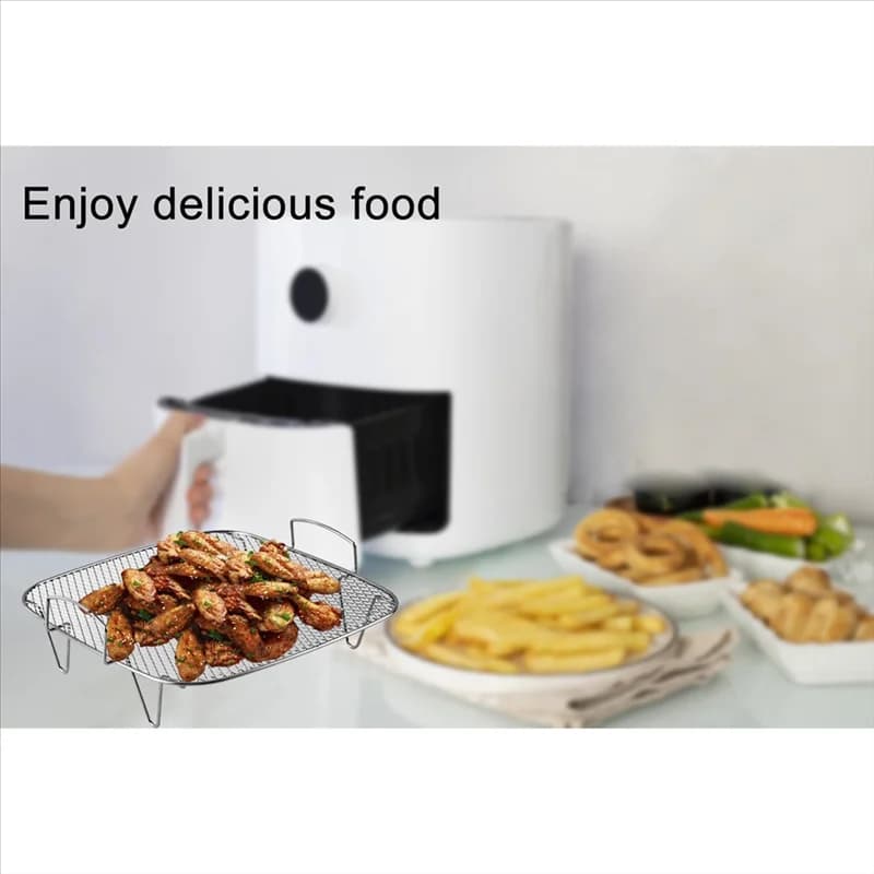 Toast grill with A78E layer dehydrator rack, 9.37 inch air fryer support, stainless steel accessories for 8 to 12QT air fryers