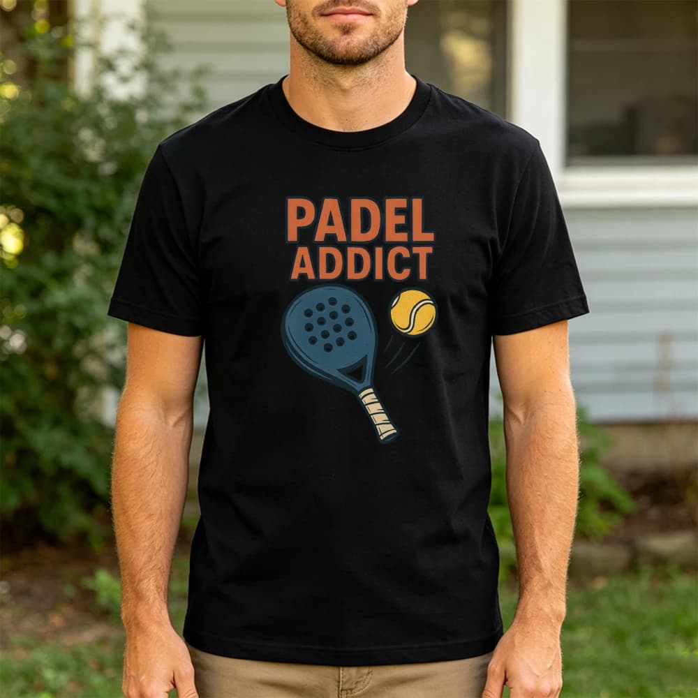 Padel Addict Graphic T Shirt Retro Padel Racket Ball Print Short Sleeve Cotton Tee Padel Tennis Lover Sports Casual Gift Tshirt