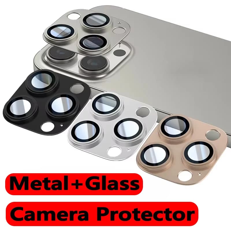 Custodia protettiva per obiettivo fotocamera in titanio per iPhone 16 Pro Max 11 14 Pro 13 12 15 15Pro Max 12Mini Accessori per telefoni di protezione