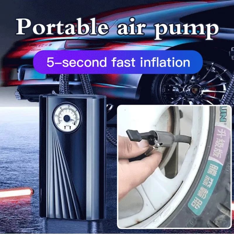 Gonfiatore per pneumatici per auto elettriche con pompa d'aria per auto portatili per auto, biciclette, motocicli, uso di emergenza, gonfiaggio rapido
