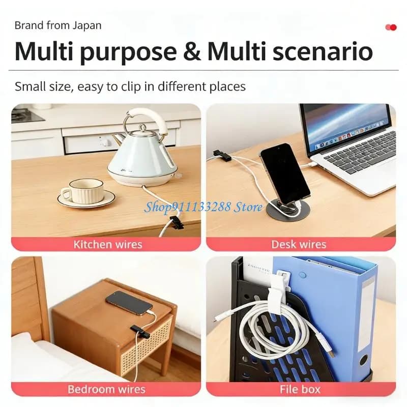 G88D Clip per gestione cavi in ​​plastica da 3 pezzi con tenuta salda per casa organizzata