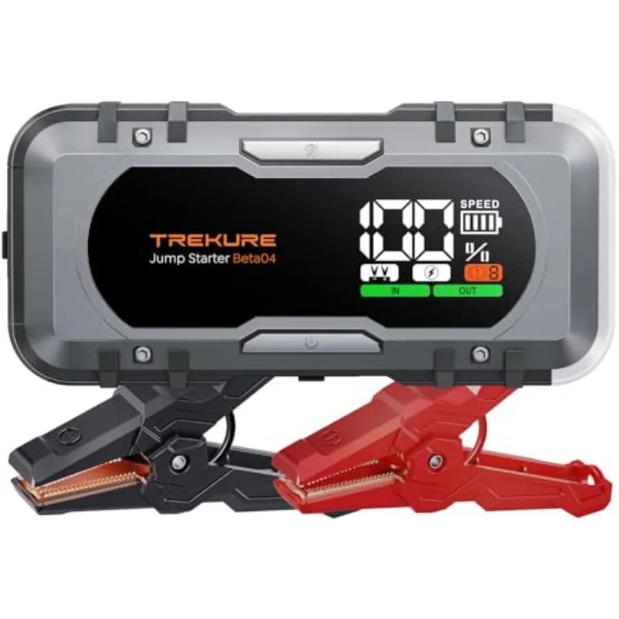 Avviatore di Emergenza per Auto 8-in-1, 8000A di Picco, Ricarica Rapida 65W, Avviatore Portatile per Batterie Auto, Compatibile con Tutti i Motori a Benzina/Diesel fino a 10L