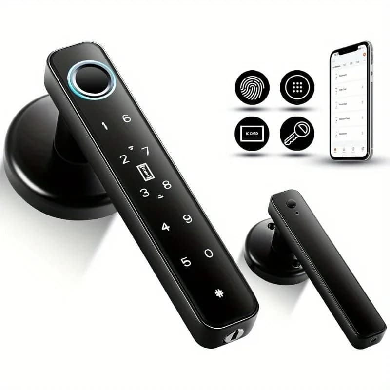 Smart Life APP Remote Unlock Five Unlocking Ways Digital Fingerprint Smart Door Lock OLED Wi-Fi Electronic Password Smart Lock