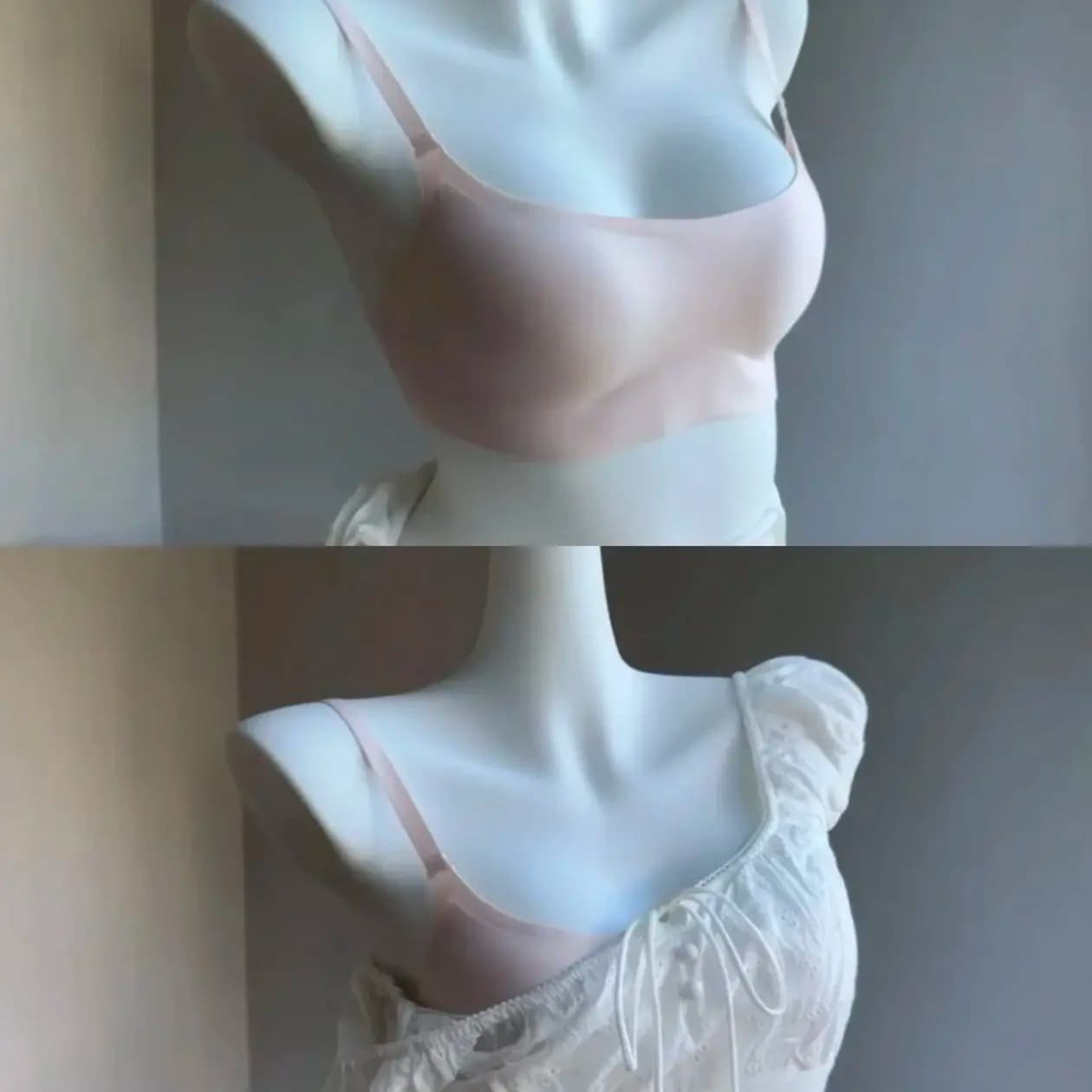 Silent Seamless Women's Breathable Thin One-Piece Converging Anti-Slip Invisible Bra Strap