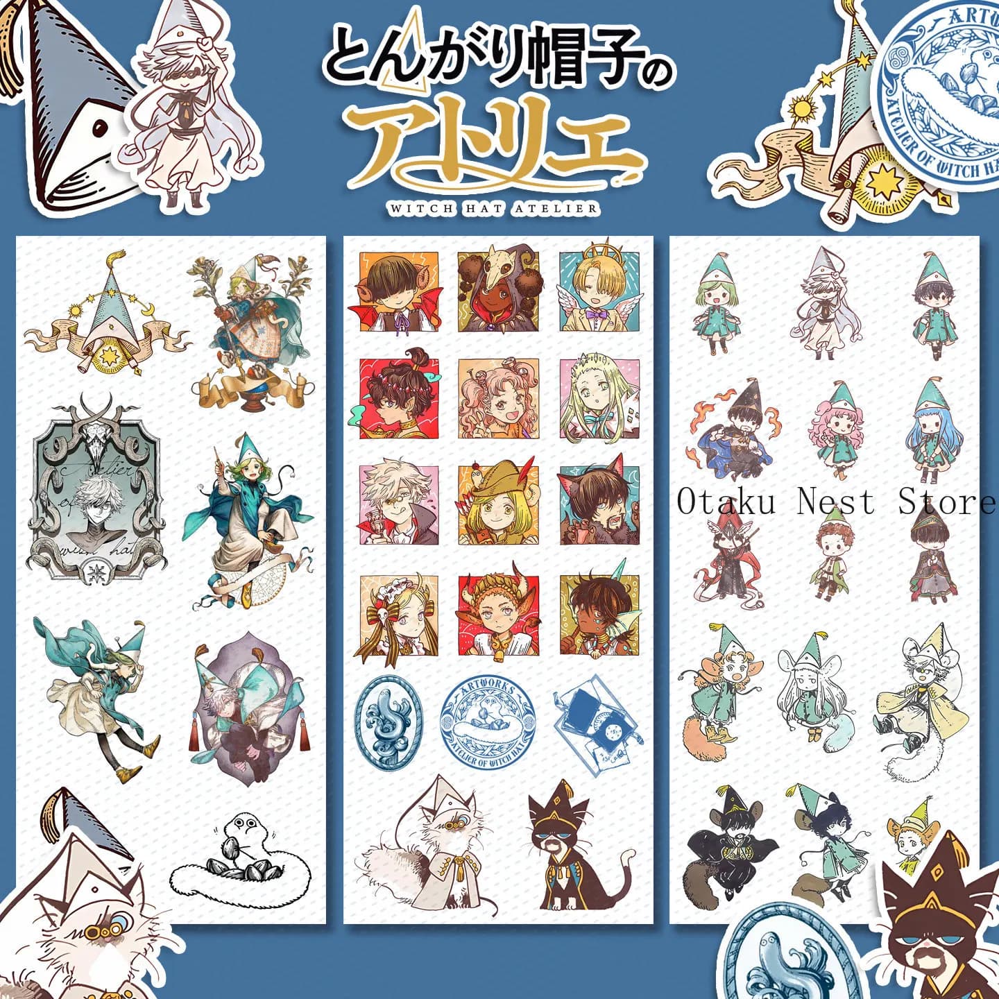 Anime Witch Hat Atelier Coco Qifrey Agott Olruggio Kawaii Q-version Sticker Ipad Laptop Diy Materials Stationery Gift Cosplay