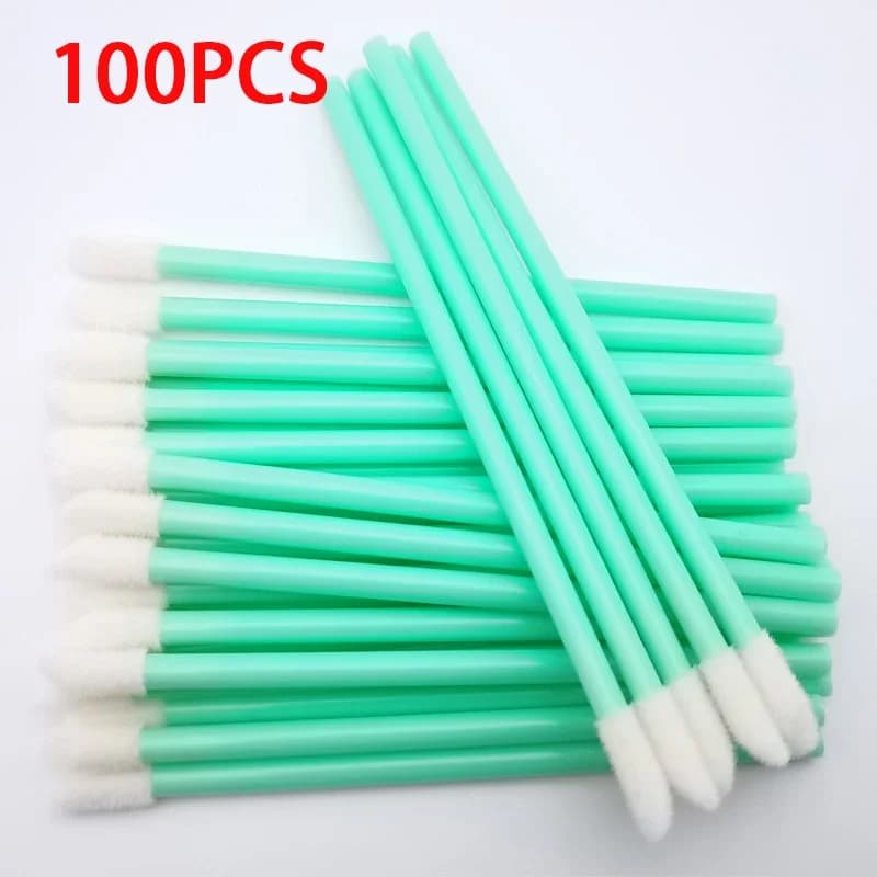 100 lip brushes, eyelash extension brushes, makeup brushes, mascara applicators, lipstick sticks, cosmetic tools