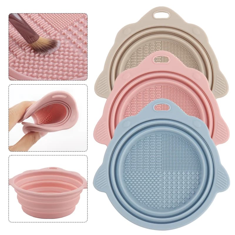 Foldable Scrubbing Silicone Bowl Cosmetic Brush Cleaner Make Up Washing Brush Tool Cleaning Bowl Scrubbe Bowl Beauty Supplies