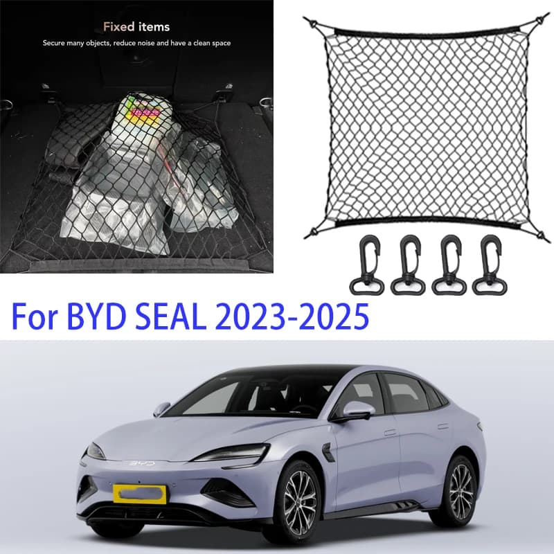 Per BYD SEAL 2023 2024 2025 2026 D40 D60 Nylon Auto Posteriore Cargo Net Tronco di Stoccaggio Organizzatore Net