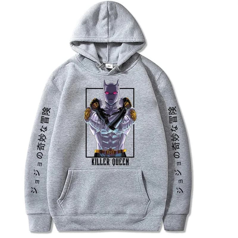 CyJapanese anime Jojo Bizarre Adventure Killer Queen Anime Manga Hoodie Pullovers Tops Meruem Fashion Unisex Long Sleeves Winter