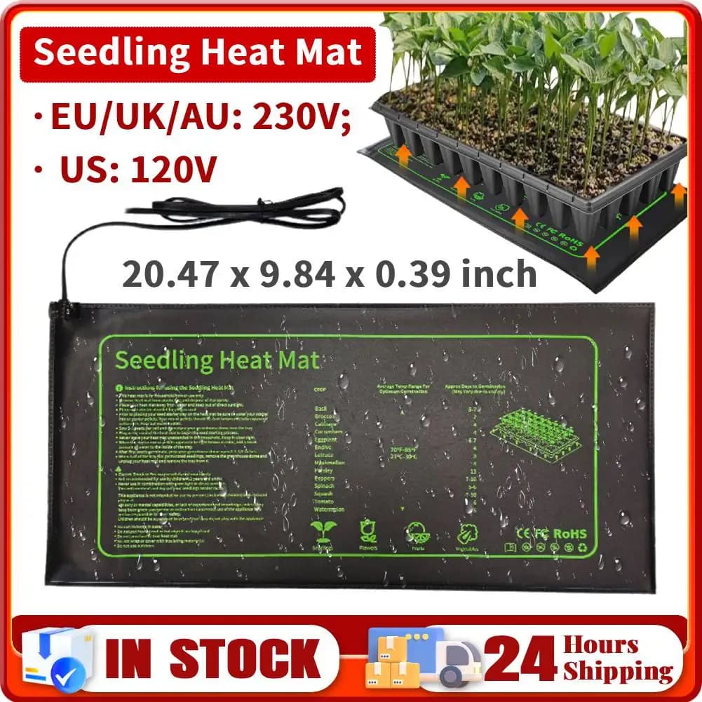 Reheating Mat for Semina with Spina UK/EU/US/AU, 25x52 cm, Waterproof, for Germination Semi, Plants and Flowers