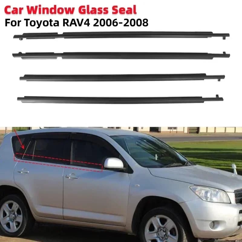 4 pezzi finestra auto striscia sigillante in gomma guarnizione laterale striscia antipioggia per Toyota RAV4 2006-2008