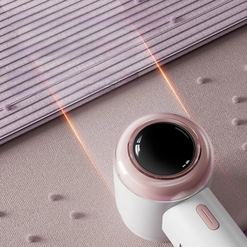 Electric Fabric Shaver Rechargeable Portable Sweater Pill Remover with Smart Display 3 Levels 6 x 8 x 14.8 cm Pink