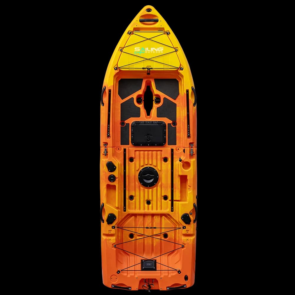 Kayak da Pesca Monoposto Economico, Modulare in Due Parti, con Motore Elettrico Automatico e Propulsione a Pinna, per Surf e Canottaggio in Mare