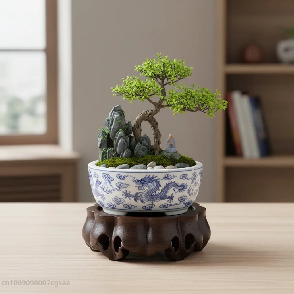 Ebony Wood Round Ornament Base, Carved Display Stand For Vase, Teapot, Crystal Ball, Plant Pot, Desktop Home Decor Pedestal