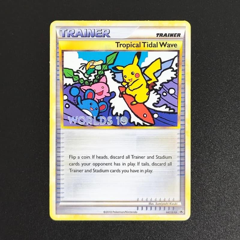 Carta da Collezione Proxy 20010 P.M.EN PROMO TROPICAL TIDAL WAVE WORLD CHAMP JAPANESE L-P, Carta Singola RARA, Gioco Classico, Carta Anime