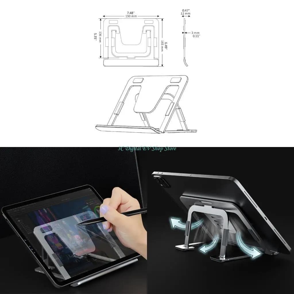 Supporto per tablet regolabile E74D Supporto per staffa raffreddamento per laptop Supporto per staffa pieghevole Rack